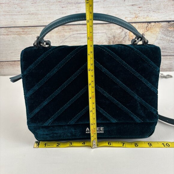 Aimee Kestenberg Velvet Mia Crossbody Bag Expandable Emerald Green - Picture 9 of 11